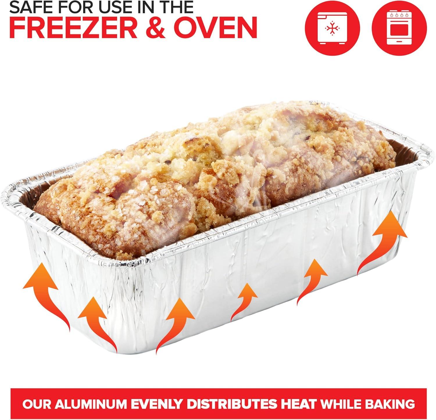 imageStock Your Home 2 Lb Aluminum Foil Mini Loaf Pans 50 Pack Disposable Small Loaf Pan 2 Pound Baking Tin Liners Perfect to Bake Cakes Bread Loaves and Meat 85 x 45 x 25Pans