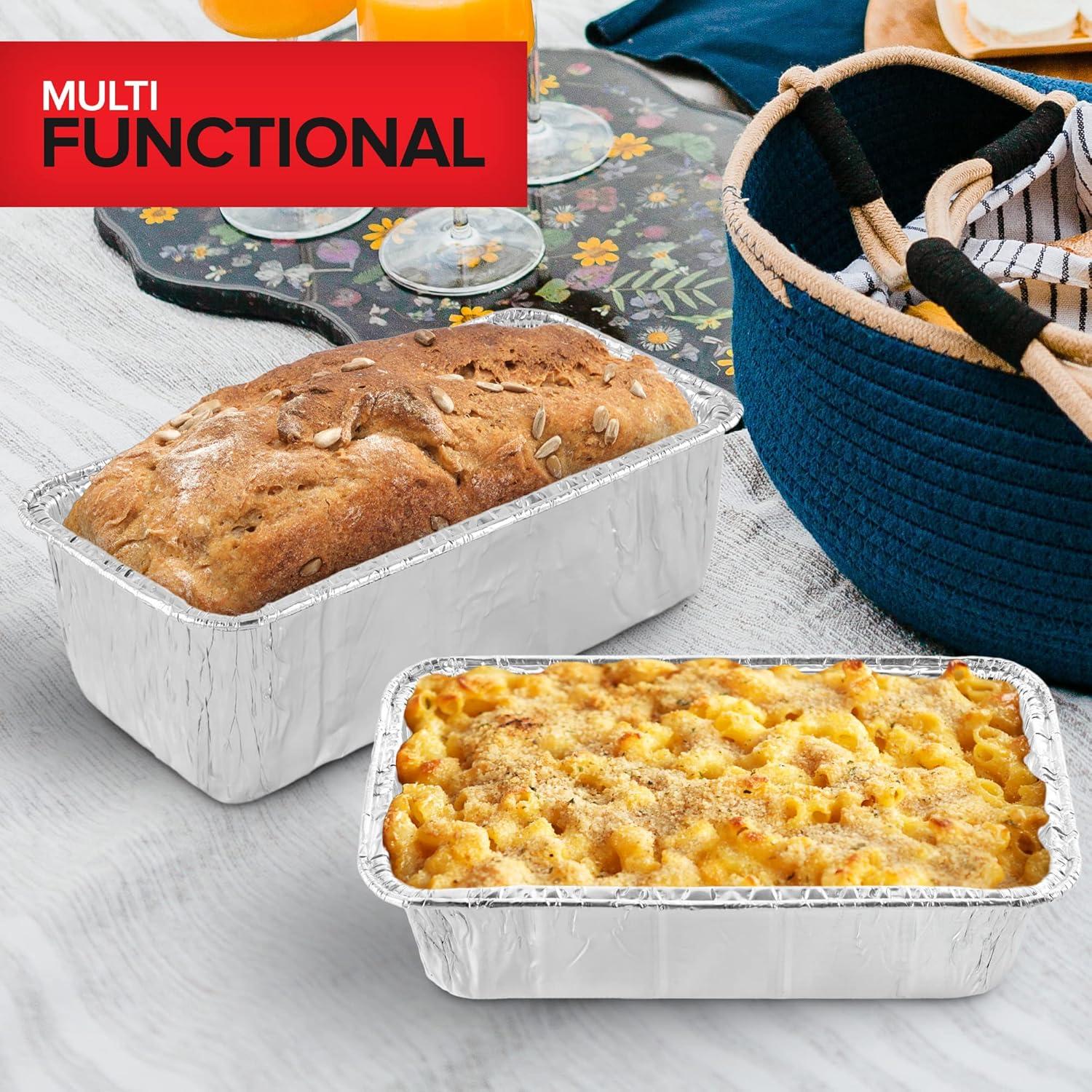 imageStock Your Home 2 Lb Aluminum Foil Mini Loaf Pans 50 Pack Disposable Small Loaf Pan 2 Pound Baking Tin Liners Perfect to Bake Cakes Bread Loaves and Meat 85 x 45 x 25Pans
