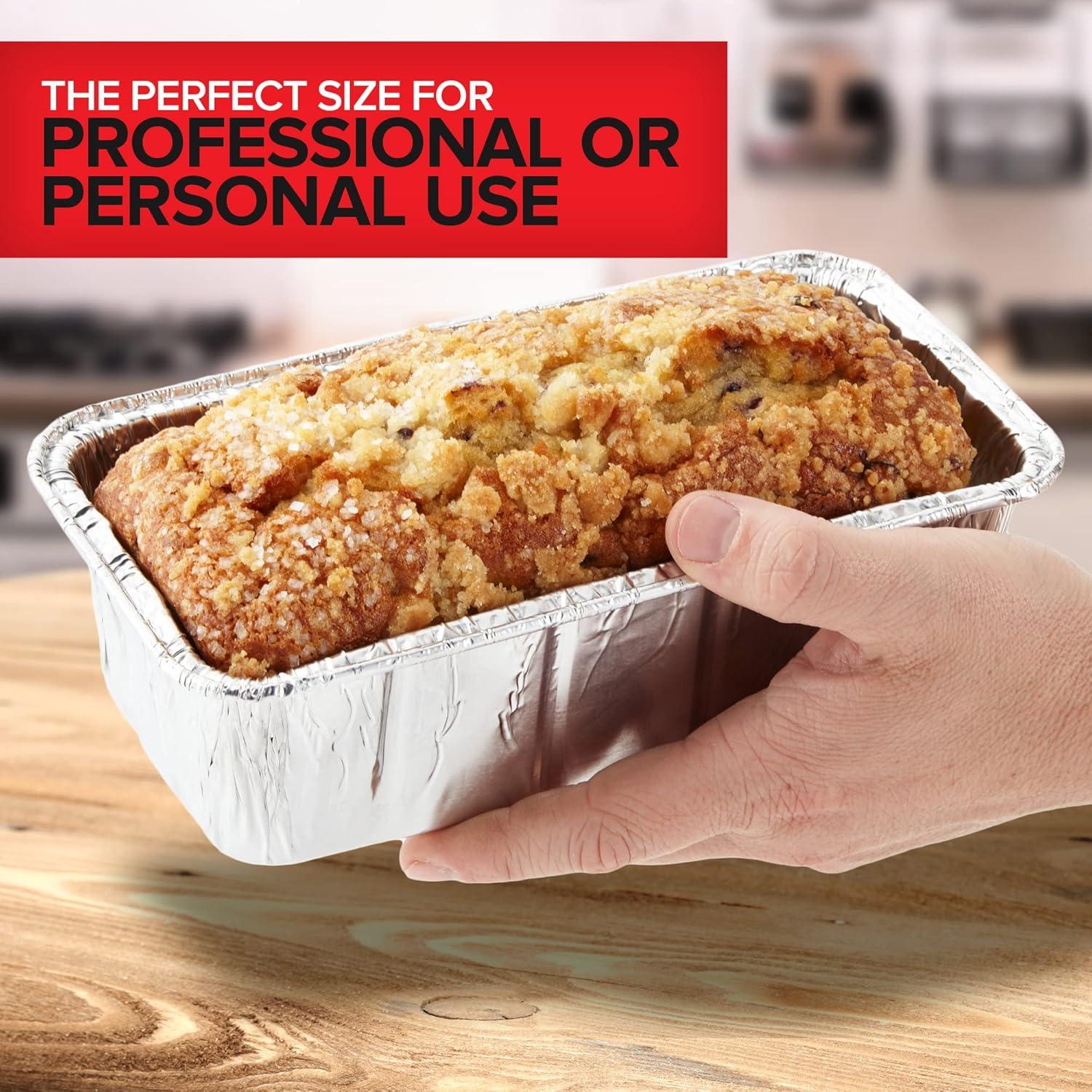 imageStock Your Home 2 Lb Aluminum Foil Mini Loaf Pans 50 Pack Disposable Small Loaf Pan 2 Pound Baking Tin Liners Perfect to Bake Cakes Bread Loaves and Meat 85 x 45 x 25Pans