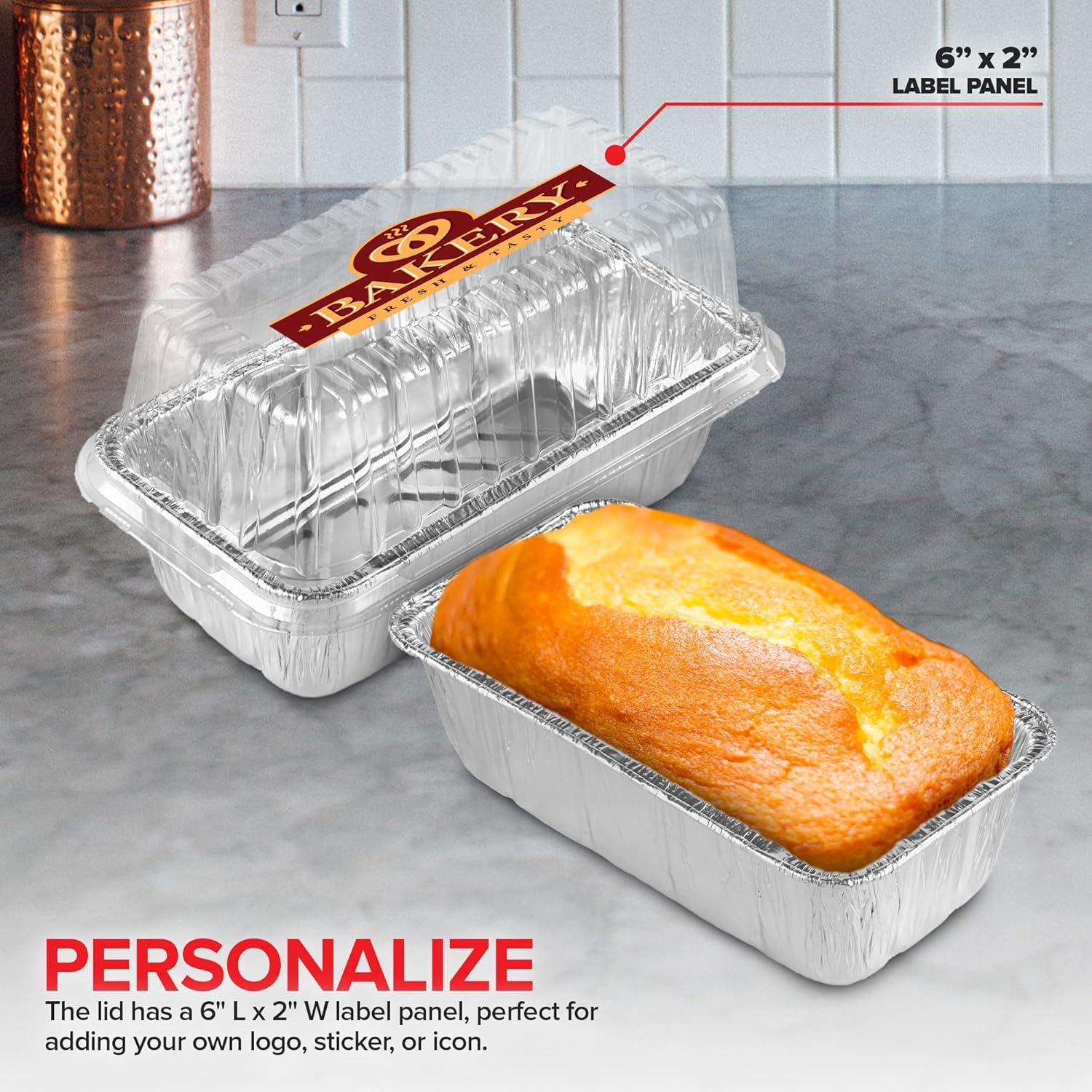 imageStock Your Home 2 Lb Aluminum Foil Mini Loaf Pans 50 Pack Disposable Small Loaf Pan 2 Pound Baking Tin Liners Perfect to Bake Cakes Bread Loaves and Meat 85 x 45 x 25Pans Lids
