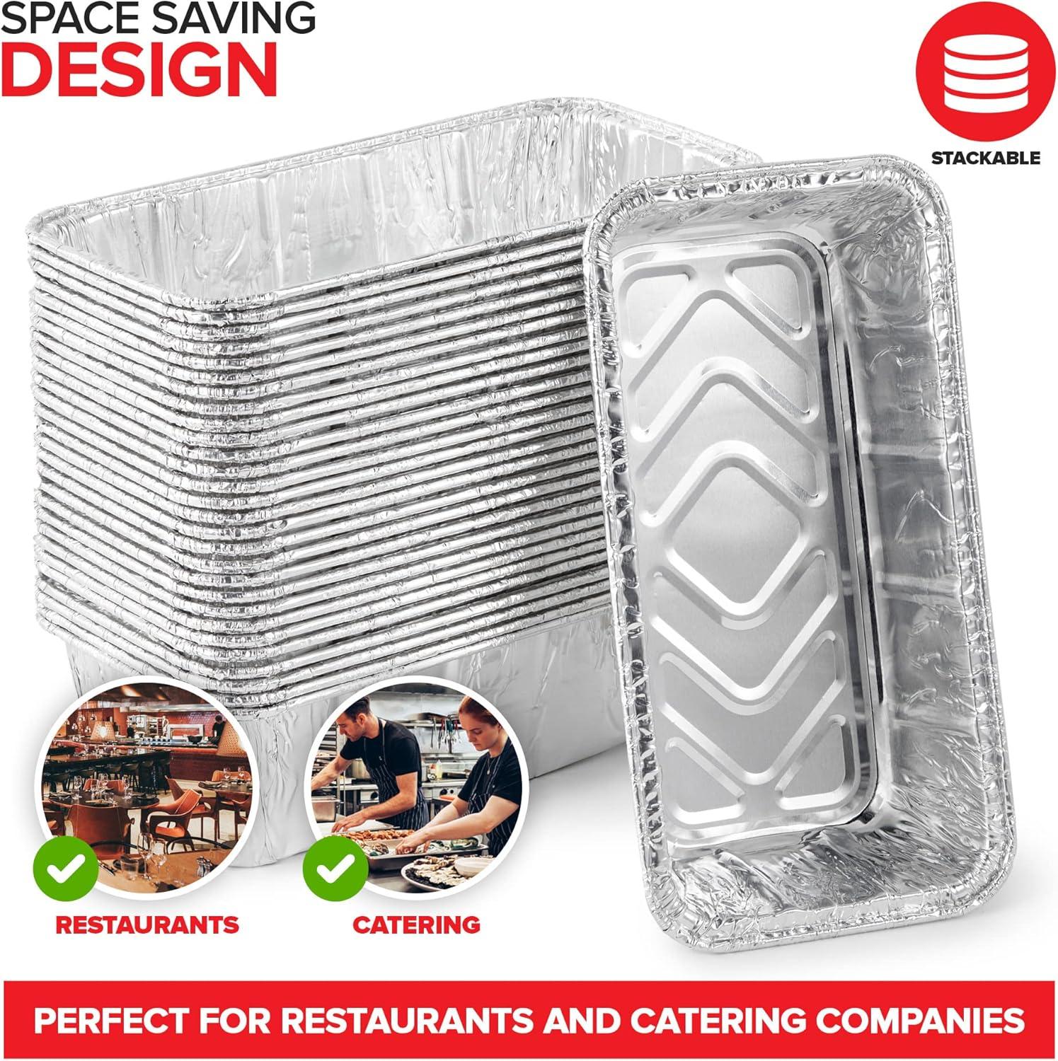 imageStock Your Home 2 Lb Aluminum Foil Mini Loaf Pans 50 Pack Disposable Small Loaf Pan 2 Pound Baking Tin Liners Perfect to Bake Cakes Bread Loaves and Meat 85 x 45 x 25Pans