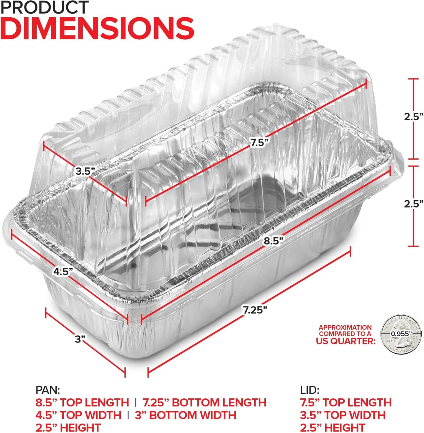 imageStock Your Home 2 Lb Aluminum Foil Mini Loaf Pans 50 Pack Disposable Small Loaf Pan 2 Pound Baking Tin Liners Perfect to Bake Cakes Bread Loaves and Meat 85 x 45 x 25Pans Lids