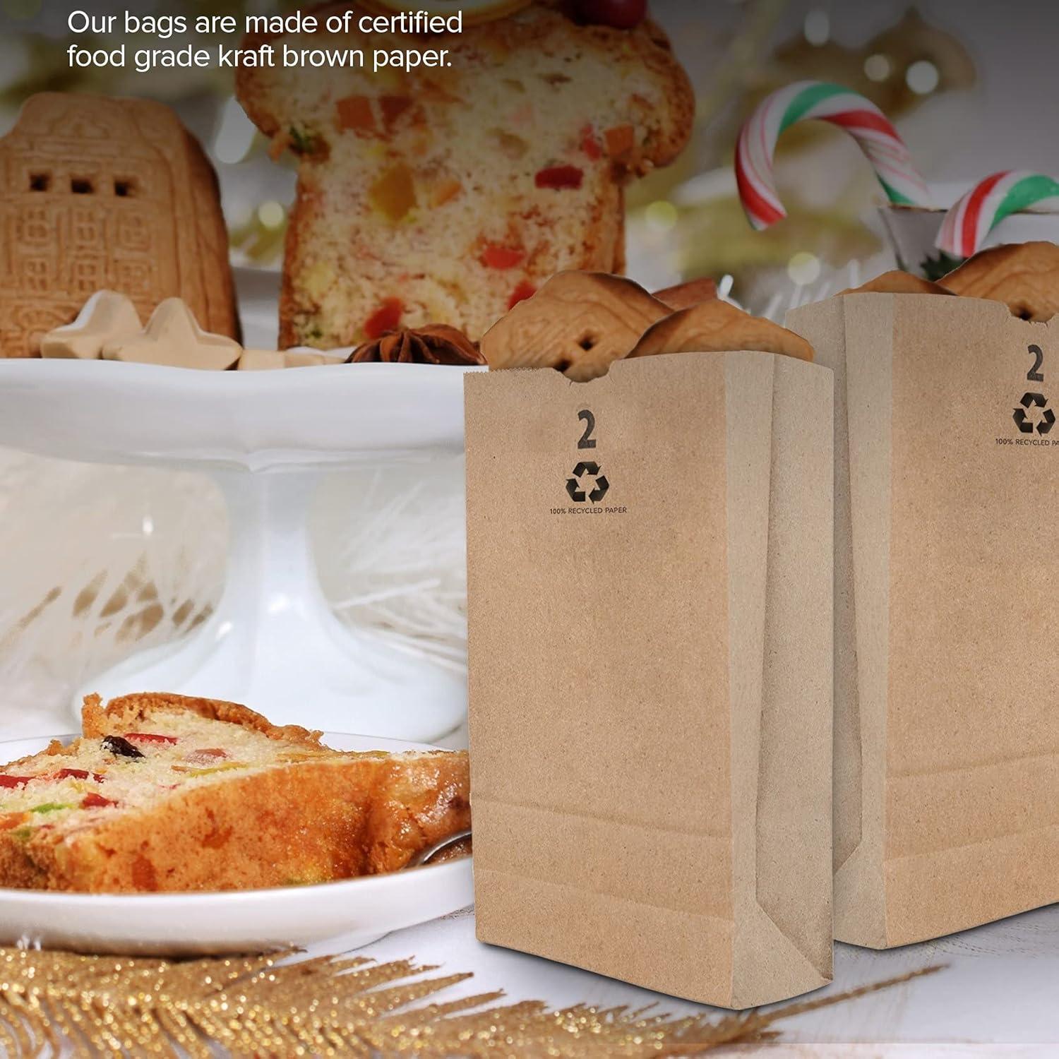 imageStock Your Home 2 Lb Kraft Small Brown Paper Bags 250 Count Mini Size Bag for Packing Breakfast Food Snack or Lunch Items Blank Bulk Pack Disposable Sack for Arts amp Crafts Projects2 lb