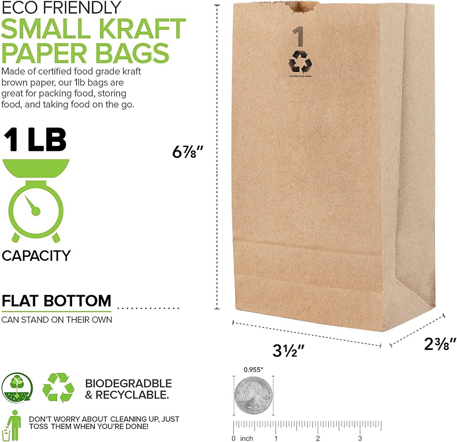 imageStock Your Home 2 Lb Kraft Small Brown Paper Bags 250 Count Mini Size Bag for Packing Breakfast Food Snack or Lunch Items Blank Bulk Pack Disposable Sack for Arts amp Crafts Projects1 lb
