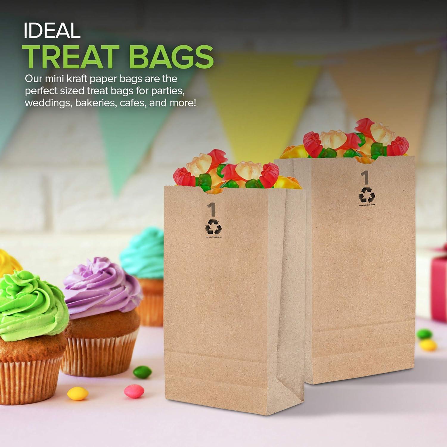 imageStock Your Home 2 Lb Kraft Small Brown Paper Bags 250 Count Mini Size Bag for Packing Breakfast Food Snack or Lunch Items Blank Bulk Pack Disposable Sack for Arts amp Crafts Projects1 lb