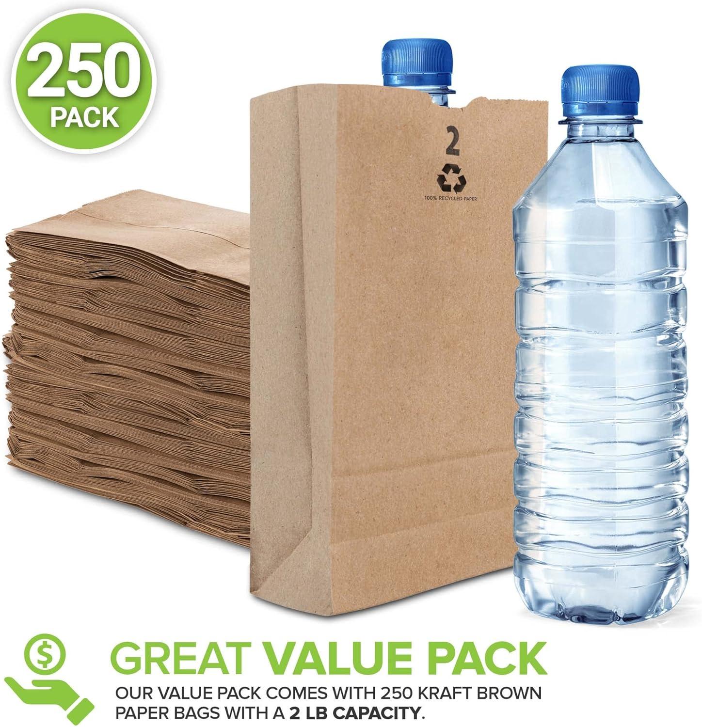 imageStock Your Home 2 Lb Kraft Small Brown Paper Bags 250 Count Mini Size Bag for Packing Breakfast Food Snack or Lunch Items Blank Bulk Pack Disposable Sack for Arts amp Crafts Projects2 lb