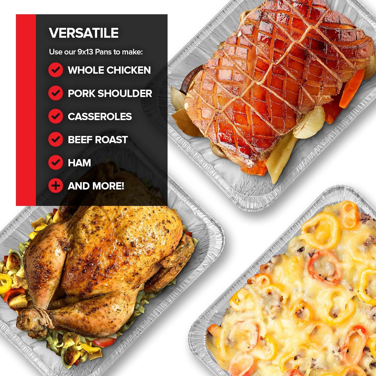 imageStock Your Home 20 Pack Deep Aluminum Pans 9x13 Heavy Duty 4 Deep Foil Pans Disposable Catering Trays Baking Tins Large Food Containers for Cooking Heating Storage Serving Holiday Meal Prep20
