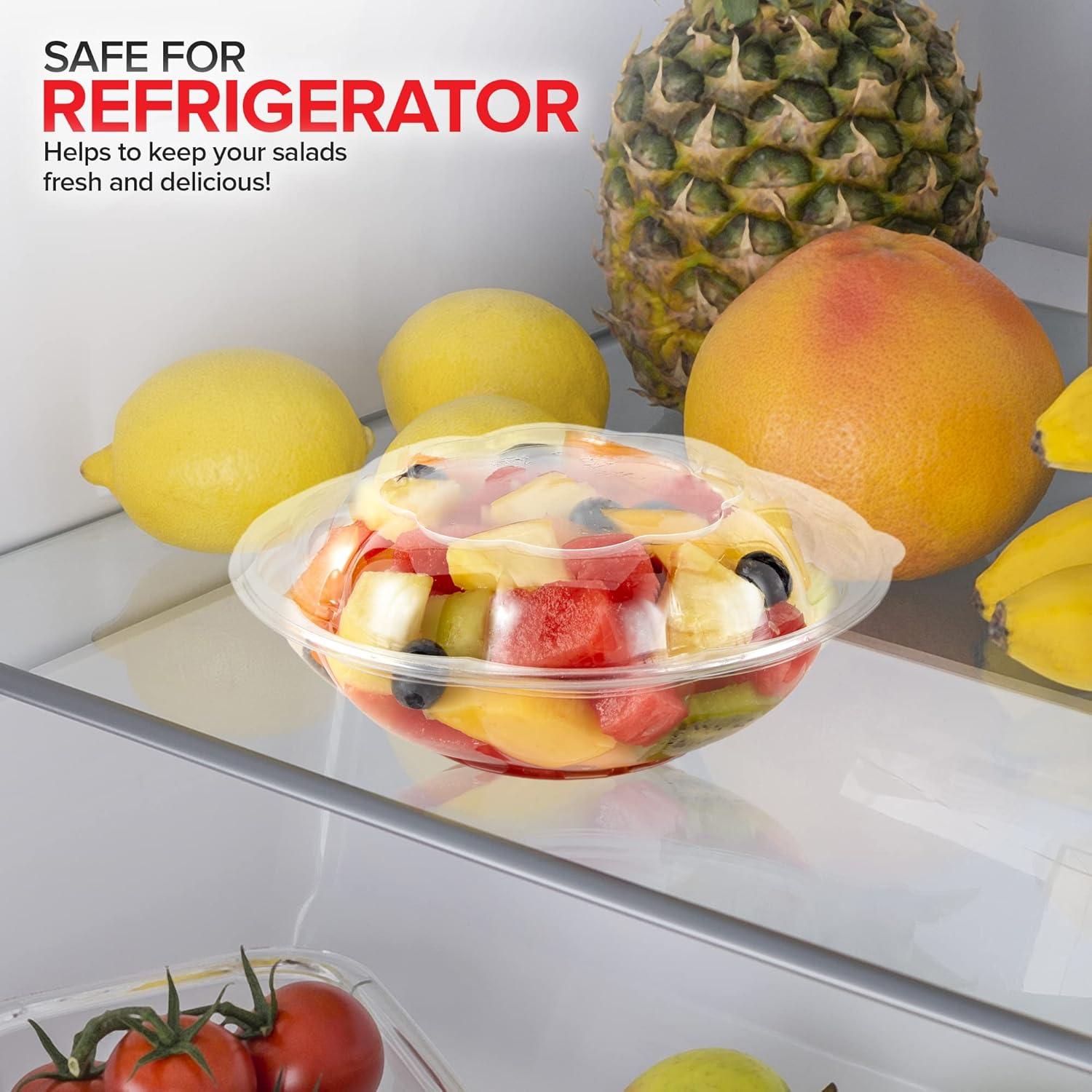 imageStock Your Home 24oz Clear Plastic Salad Bowls with Lids Disposable 50 Pack Small Takeout Container with Snap on Lid for Fruit Salads Quinoa Lunch and Meal Prep Acai Bowl ToGo Party Containers18oz