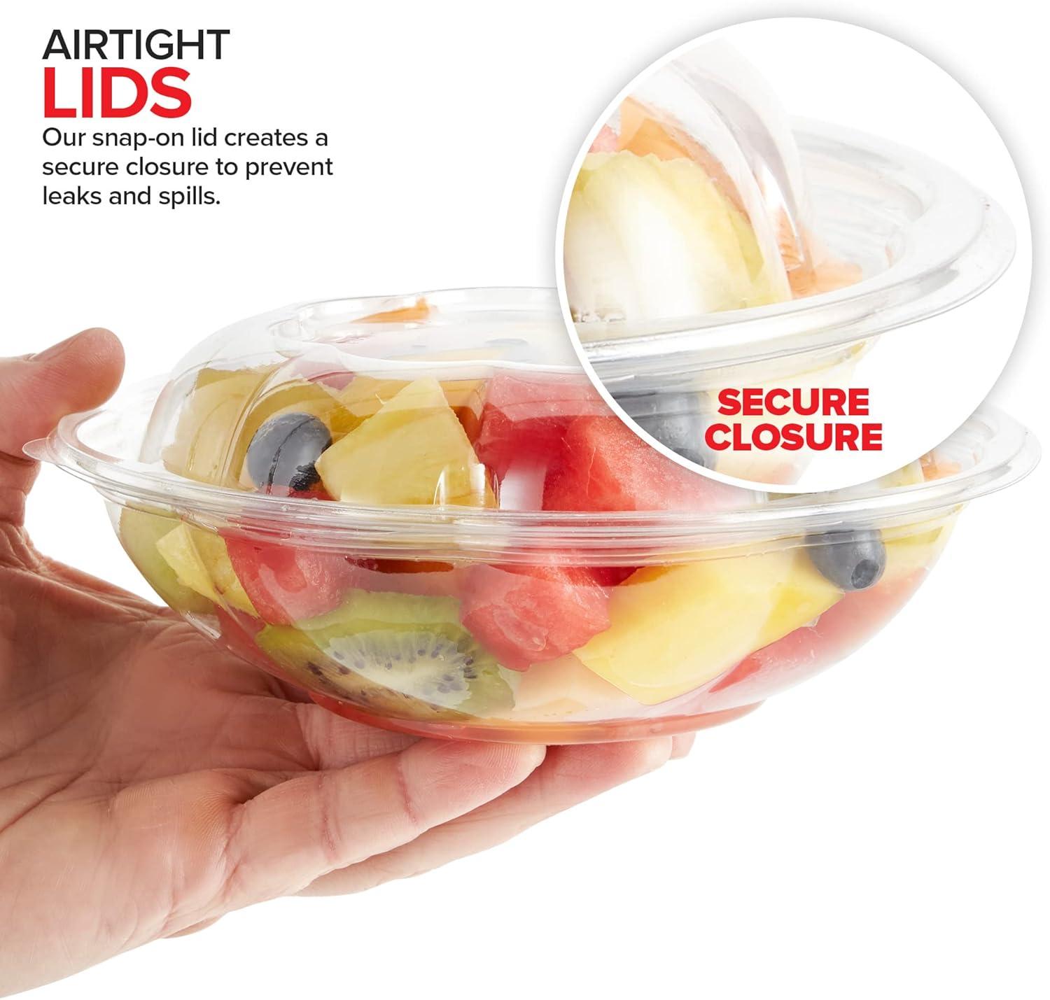 imageStock Your Home 24oz Clear Plastic Salad Bowls with Lids Disposable 50 Pack Small Takeout Container with Snap on Lid for Fruit Salads Quinoa Lunch and Meal Prep Acai Bowl ToGo Party Containers18oz