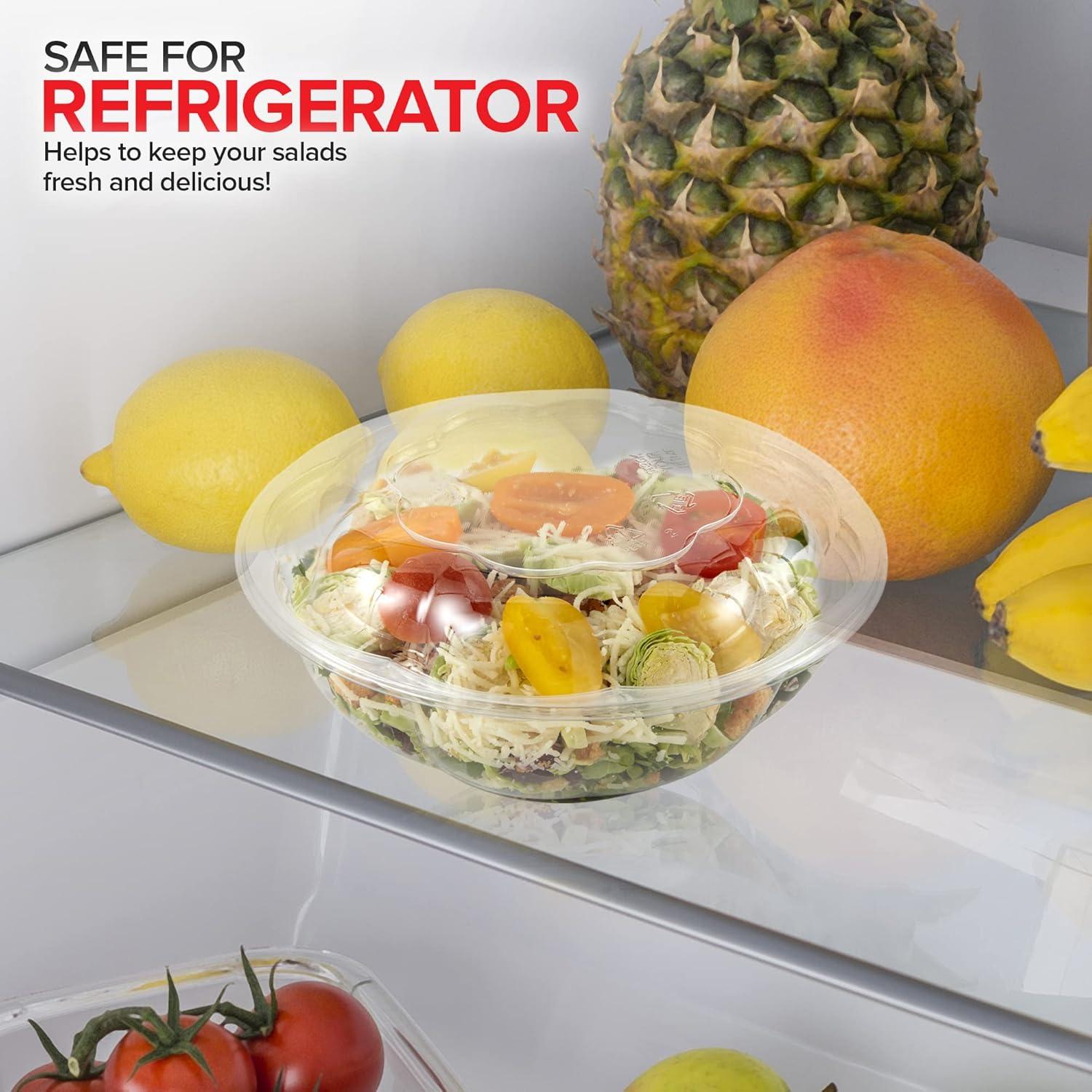 imageStock Your Home 24oz Clear Plastic Salad Bowls with Lids Disposable 50 Pack Small Takeout Container with Snap on Lid for Fruit Salads Quinoa Lunch and Meal Prep Acai Bowl ToGo Party Containers24oz