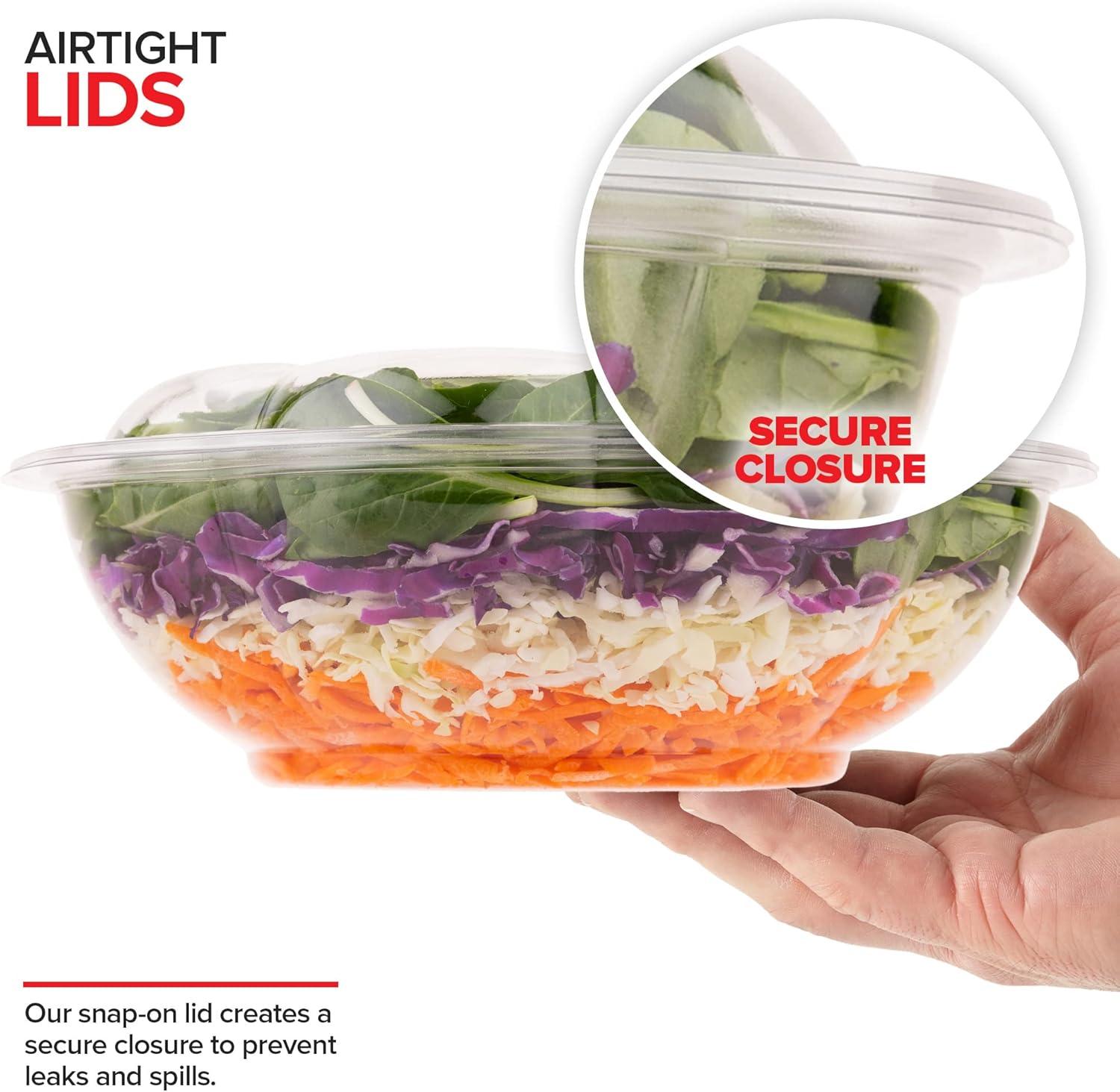 imageStock Your Home 24oz Clear Plastic Salad Bowls with Lids Disposable 50 Pack Small Takeout Container with Snap on Lid for Fruit Salads Quinoa Lunch and Meal Prep Acai Bowl ToGo Party Containers64 oz 10 Count