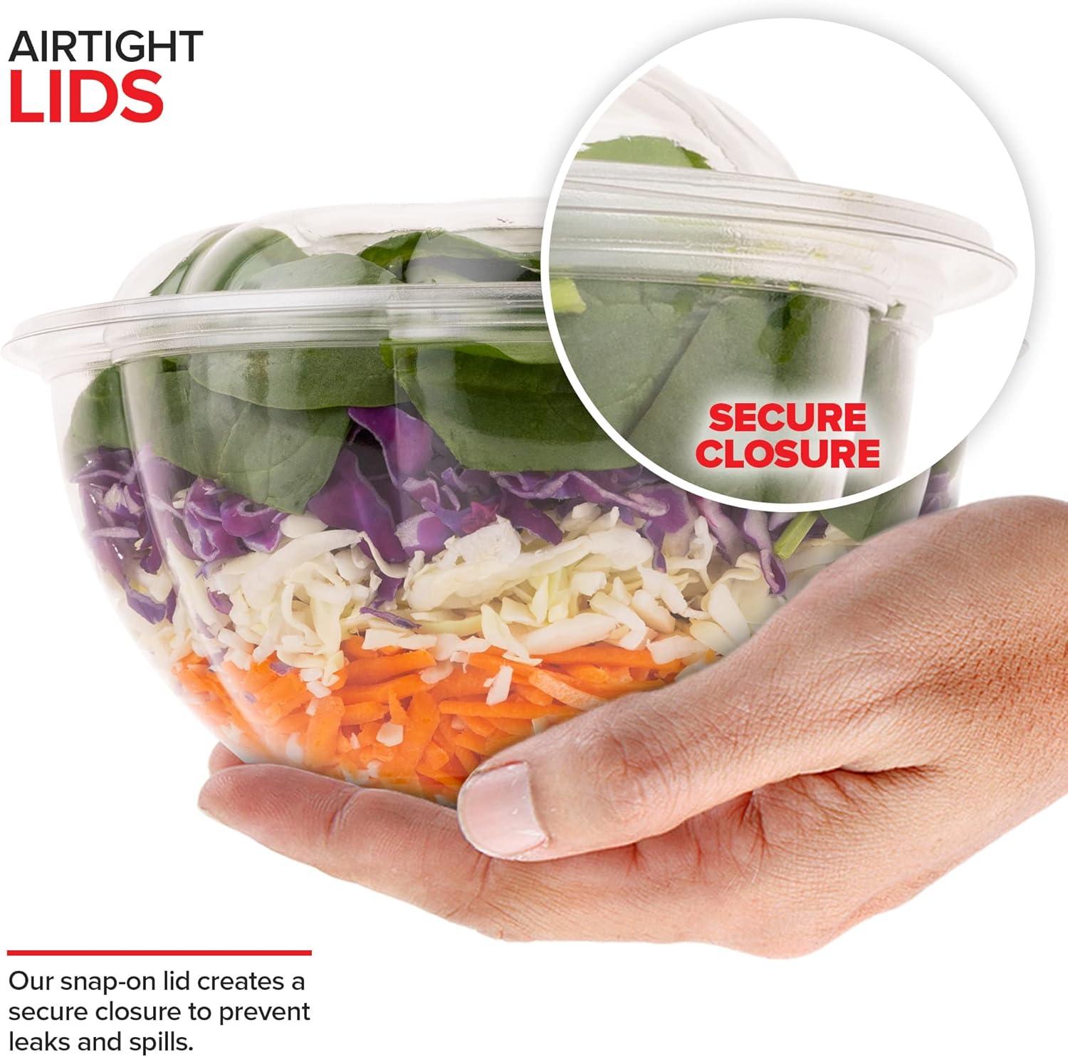 imageStock Your Home 24oz Clear Plastic Salad Bowls with Lids Disposable 50 Pack Small Takeout Container with Snap on Lid for Fruit Salads Quinoa Lunch and Meal Prep Acai Bowl ToGo Party Containers32 oz 50 Count