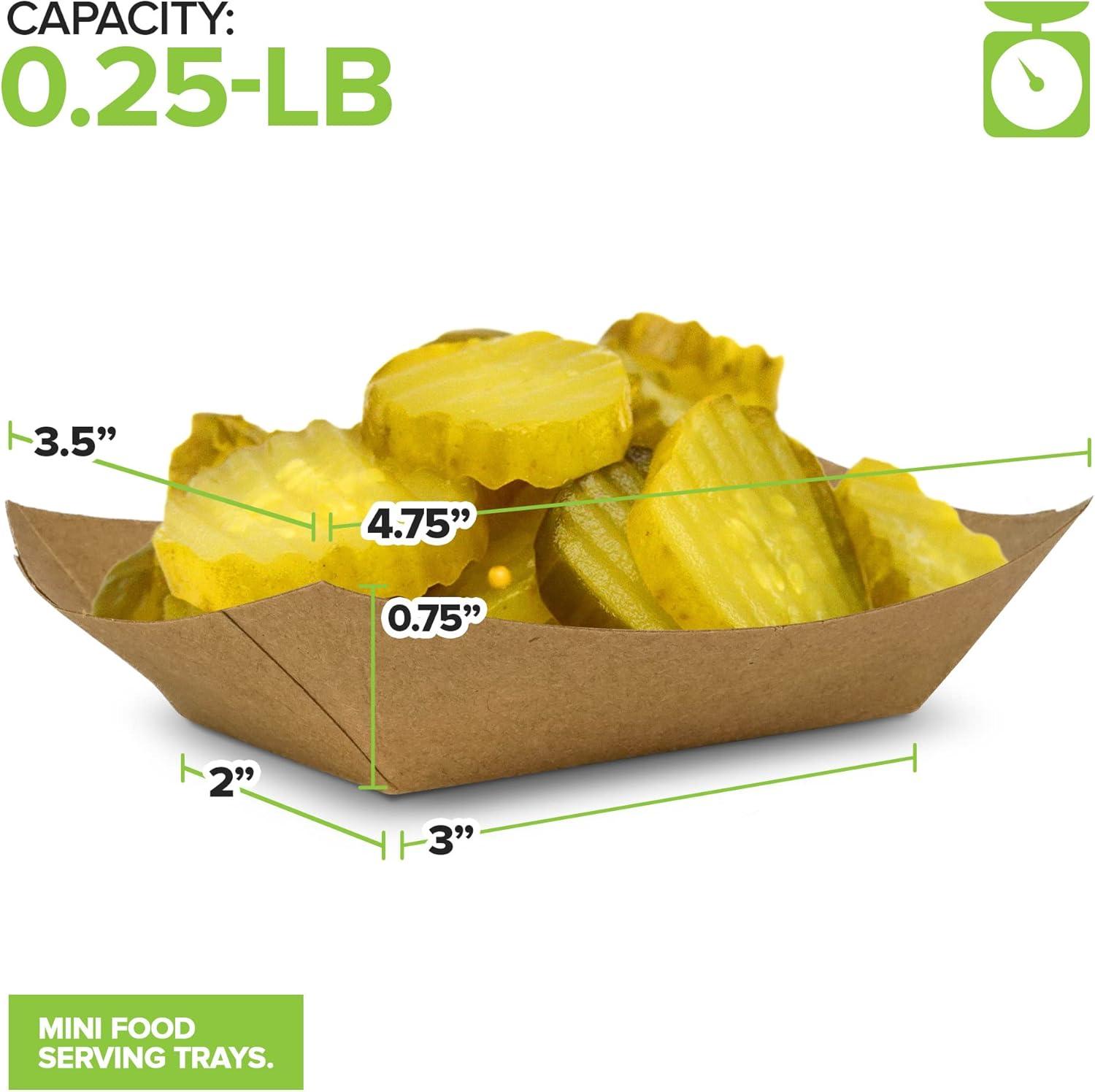 imageStock Your Home 250 Pack Extra Large Disposable Brown Kraft Paper Food Trays 3Lb Concession Tray Serving Boats for Party Snacks Taco Bar Seafood Nachos Plates14 lb