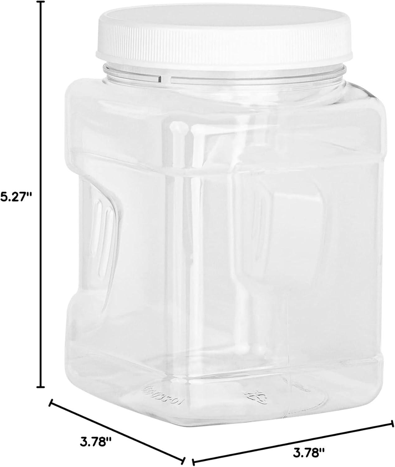 imageStock Your Home 32 oz Plastic Jars 6 Pack BPA Free Plastic Mason Jars for Kitchen Pantry Jars with Airtight Lids for Storing Rice Pasta Coffee Grains Candy CookiesSquare