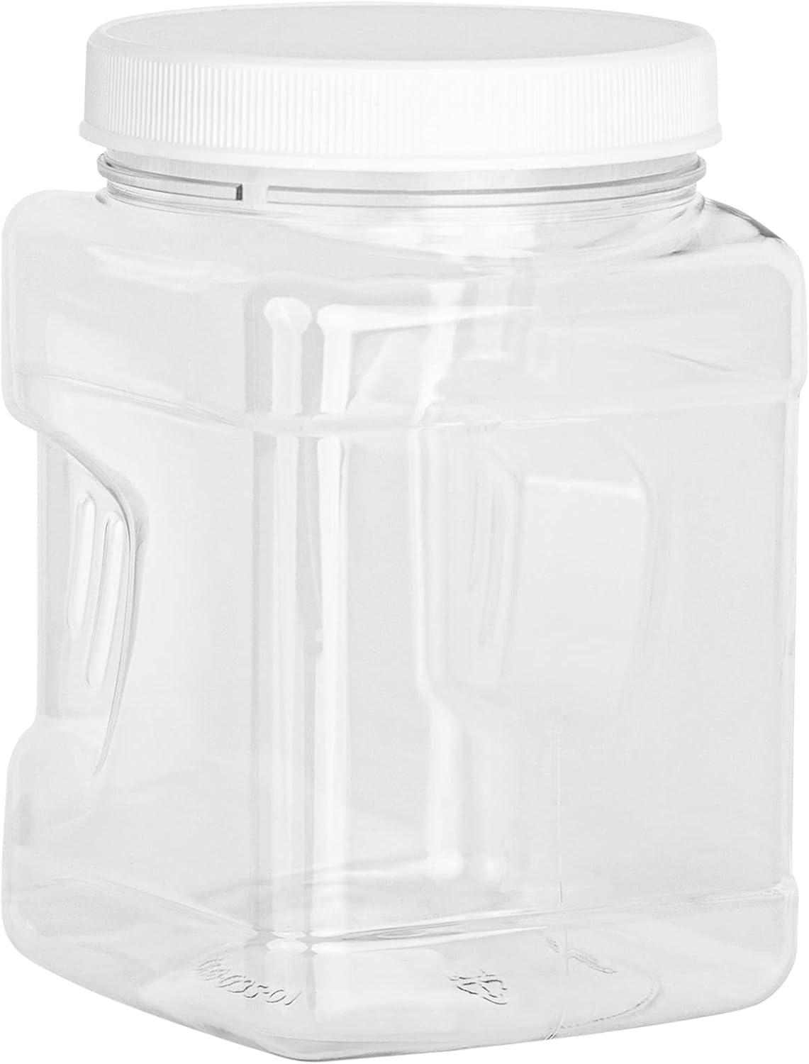 imageStock Your Home 32 oz Plastic Jars 6 Pack BPA Free Plastic Mason Jars for Kitchen Pantry Jars with Airtight Lids for Storing Rice Pasta Coffee Grains Candy CookiesSquare