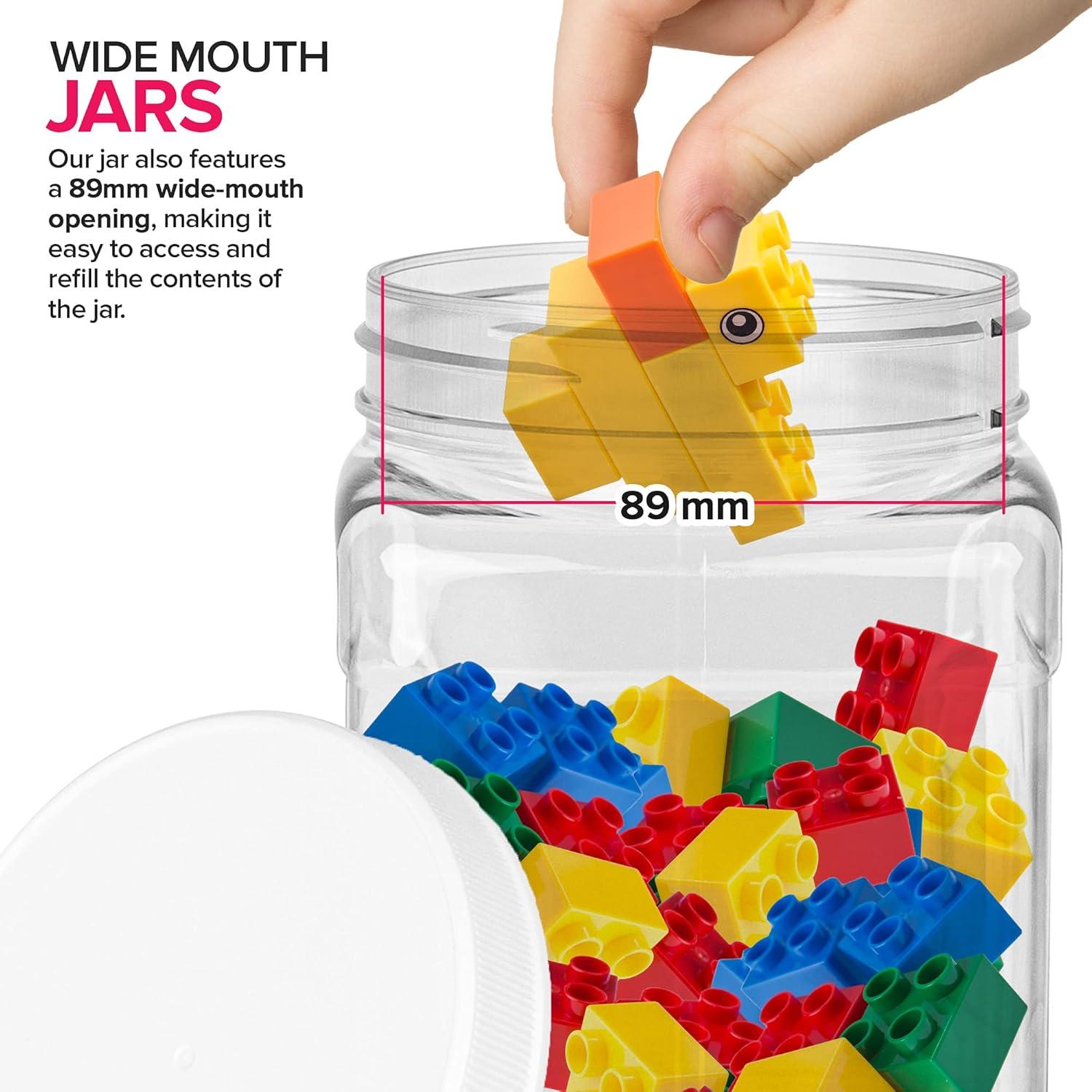 imageStock Your Home 32 oz Plastic Jars 6 Pack BPA Free Plastic Mason Jars for Kitchen Pantry Jars with Airtight Lids for Storing Rice Pasta Coffee Grains Candy CookiesSquare