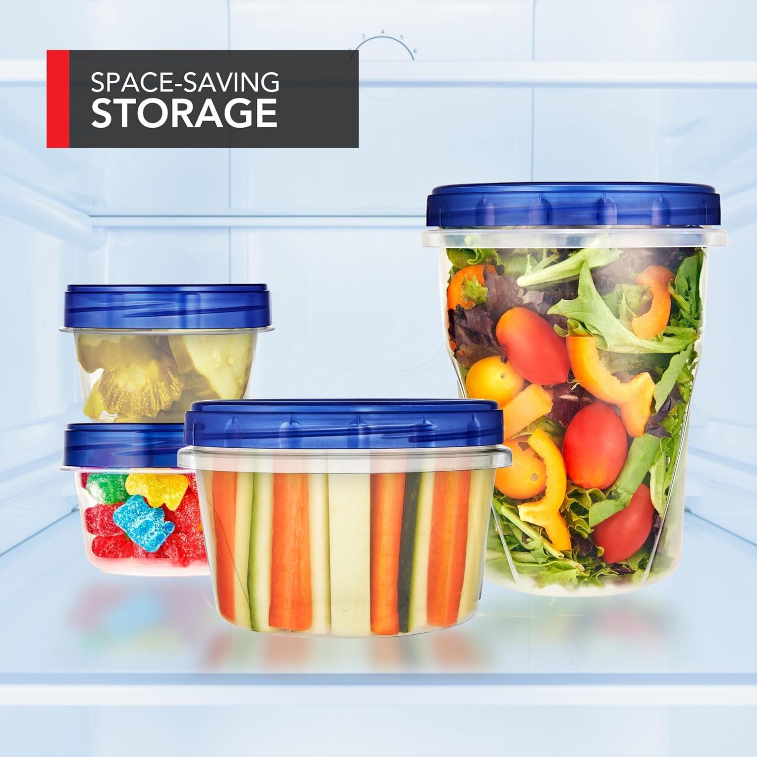 imageStock Your Home 32oz Plastic Containers with Twist Top Lids 6 Pack Quart Freezer Containers with Lids for Leftover Food Airtight Reusable Soup Containers Microwave and Dishwasher Safe16 oz