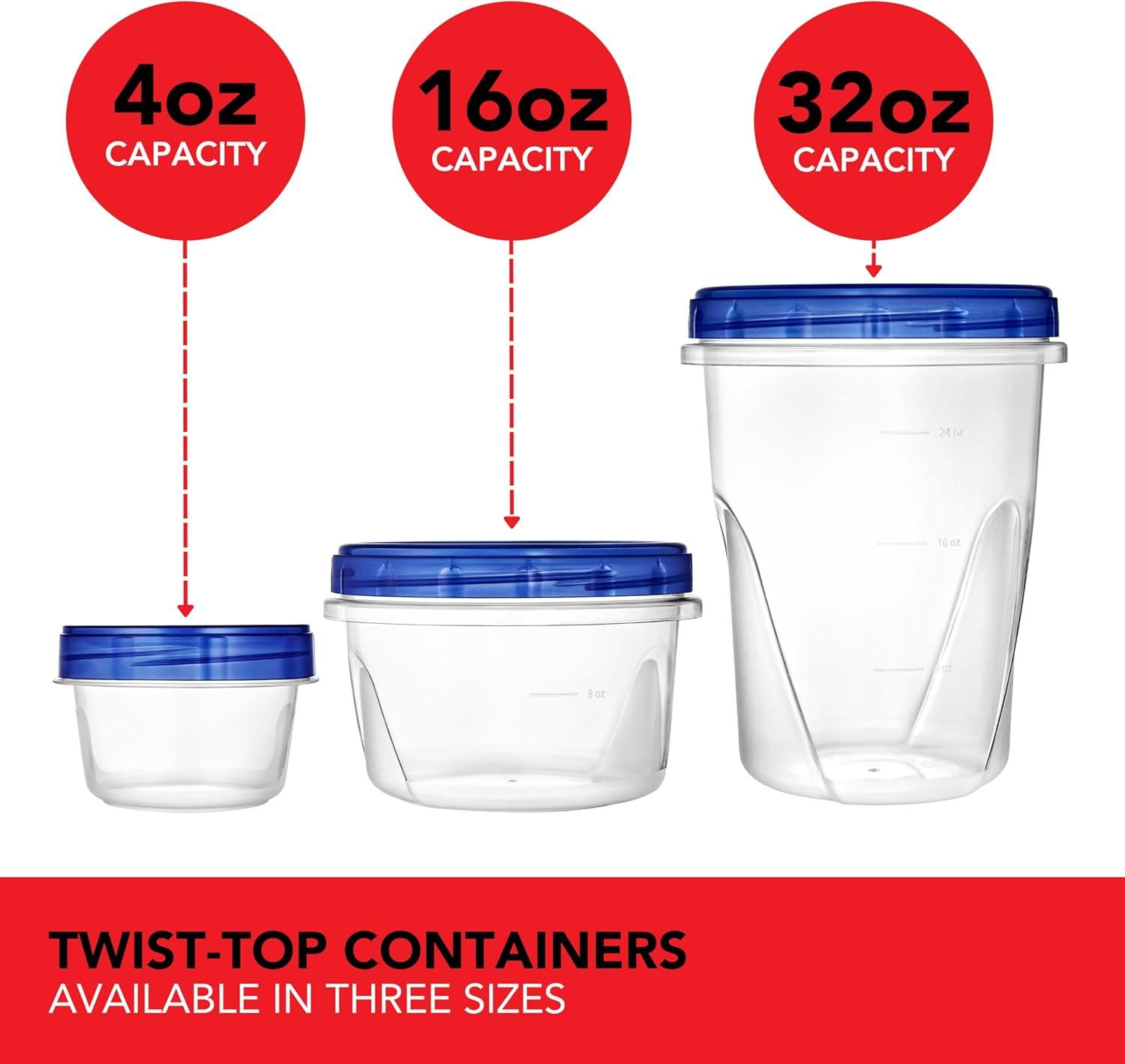 imageStock Your Home 32oz Plastic Containers with Twist Top Lids 6 Pack Quart Freezer Containers with Lids for Leftover Food Airtight Reusable Soup Containers Microwave and Dishwasher Safe32 oz