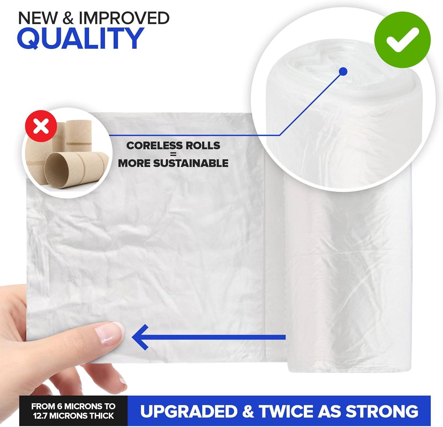imageStock Your Home 4 Gallon Unscented Small Garbage Bags 200 Count 127 Micron Thickness Leak Proof Star Seal Open Top Box for Easy Dispensing Versatile Usage Great Value Pack