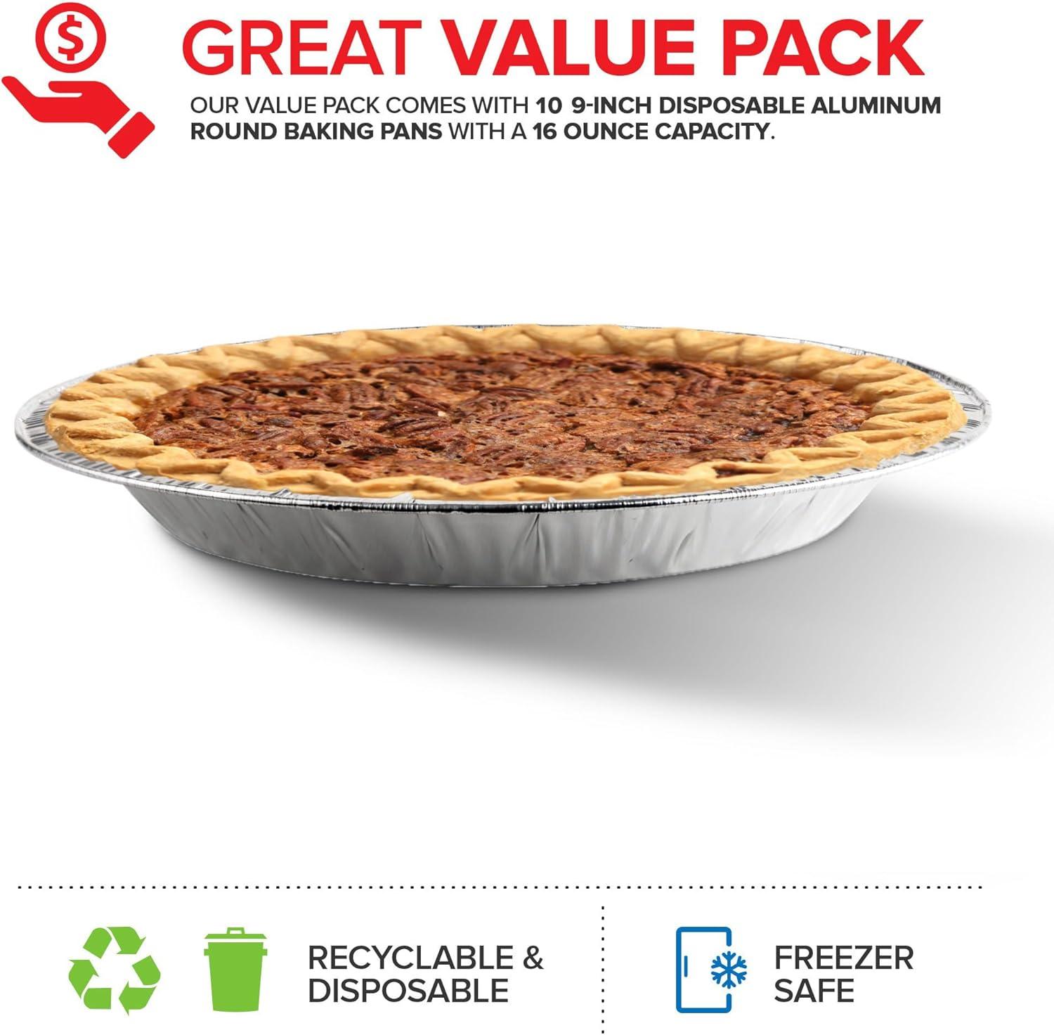imageStock Your Home 4 Inch Mini Aluminum Foil Pans 50 Count Disposable Small Tins for Baking Tiny Treats Fruit Tarts Quiche and Mince Pies10 Pack 9 Inch