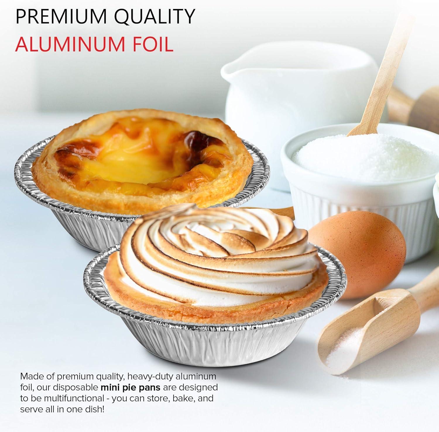imageStock Your Home 4 Inch Mini Aluminum Foil Pans 50 Count Disposable Small Tins for Baking Tiny Treats Fruit Tarts Quiche and Mince Pies100 Pack 3 Inch