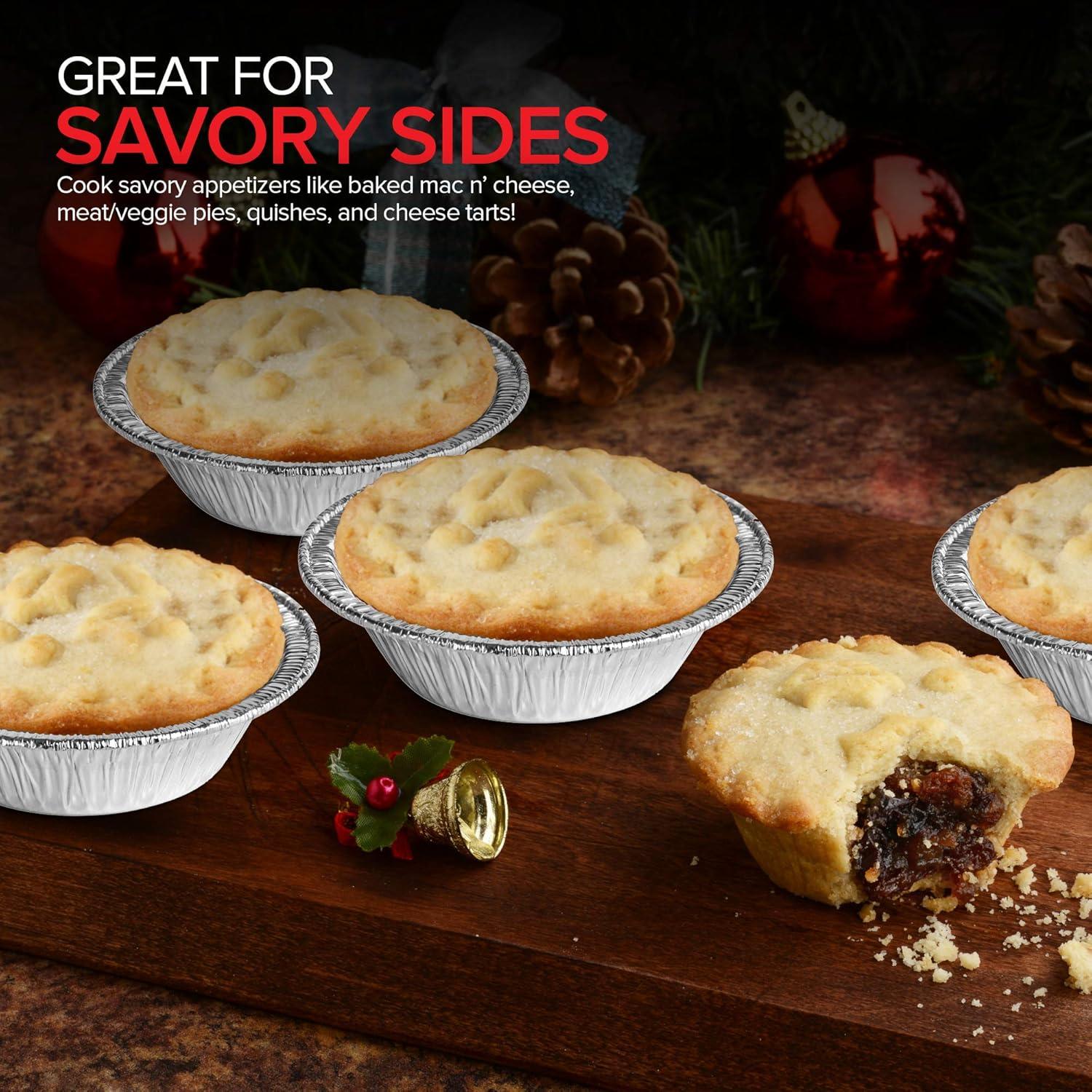 imageStock Your Home 4 Inch Mini Aluminum Foil Pans 50 Count Disposable Small Tins for Baking Tiny Treats Fruit Tarts Quiche and Mince Pies50 Pack 4 Inch