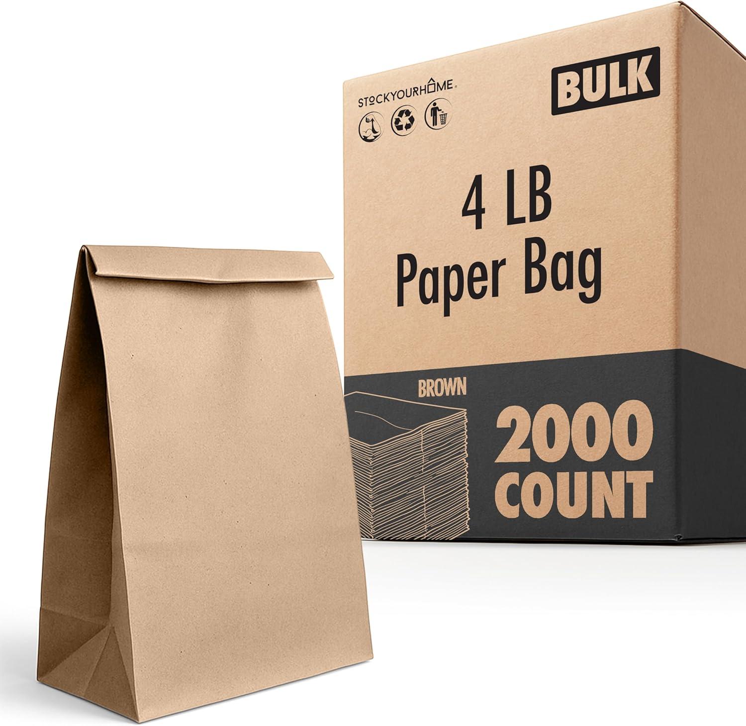 imageStock Your Home 4 Lb Kraft Brown Paper Lunch Bags 500 Count Bulk Disposable Lunch Sacks Small Size Blank Bag for Kids Good for a Snack Sandwich Grocery Food and Arts amp Crafts ProjectsBrown