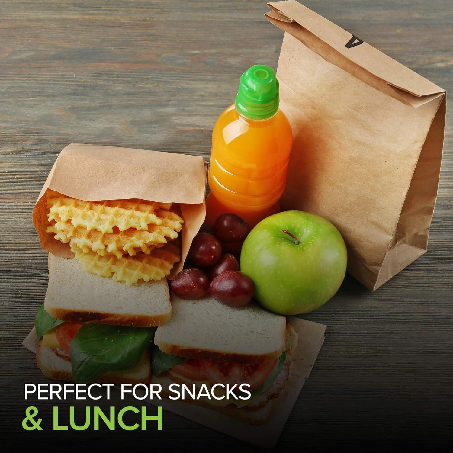 imageStock Your Home 4 Lb Kraft Brown Paper Lunch Bags 500 Count Bulk Disposable Lunch Sacks Small Size Blank Bag for Kids Good for a Snack Sandwich Grocery Food and Arts amp Crafts ProjectsBrown