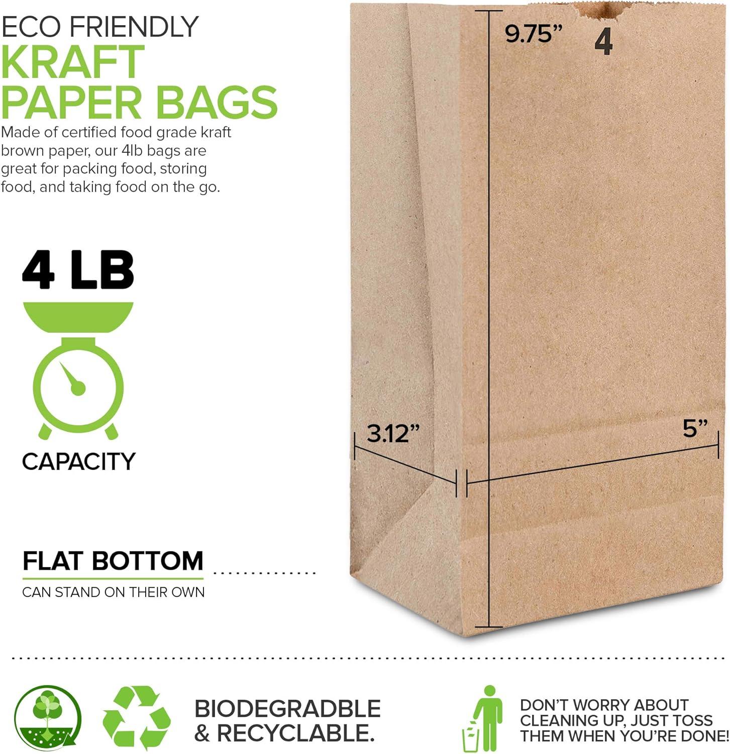 imageStock Your Home 4 Lb Kraft Brown Paper Lunch Bags 500 Count Bulk Disposable Lunch Sacks Small Size Blank Bag for Kids Good for a Snack Sandwich Grocery Food and Arts amp Crafts ProjectsBrown