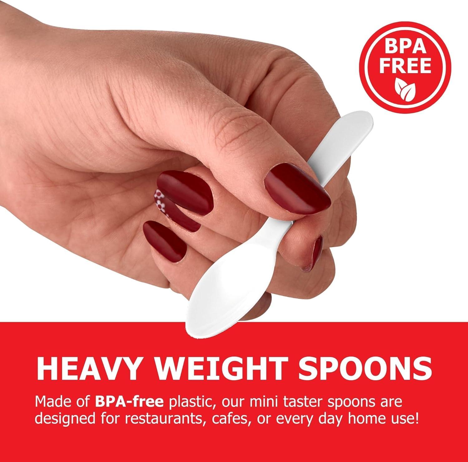 imageStock Your Home 400 Count 3Inch Plastic Mini Taster Spoons Perfect for Sampling Desserts and Parties Disposable and Durable Utensils400 Count