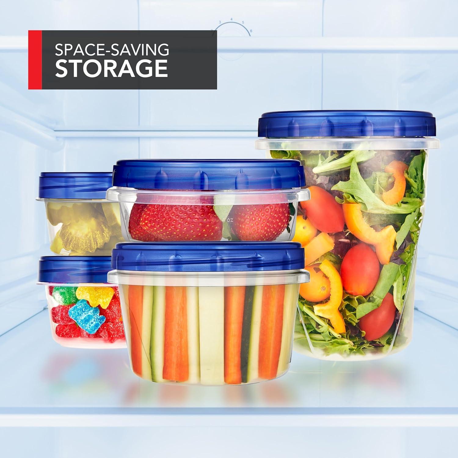 imageStock Your Home 4oz Plastic Containers with Twist Top Lids 6 Pack 12 Cup Small Freezer Containers for Leftover Food Airtight Reusable Soup Containers with Lids Microwave and Dishwasher Safe8 oz