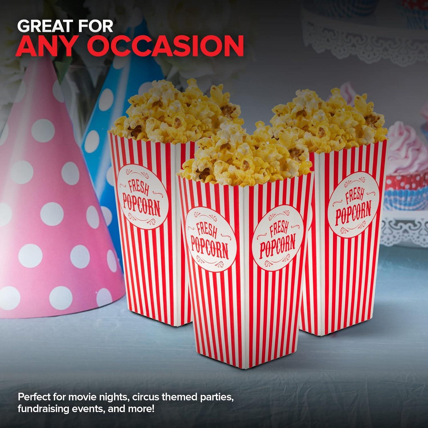 Stock Your Home [50 Pack] Movie Theater Popcorn Boxes Disposable Red ...