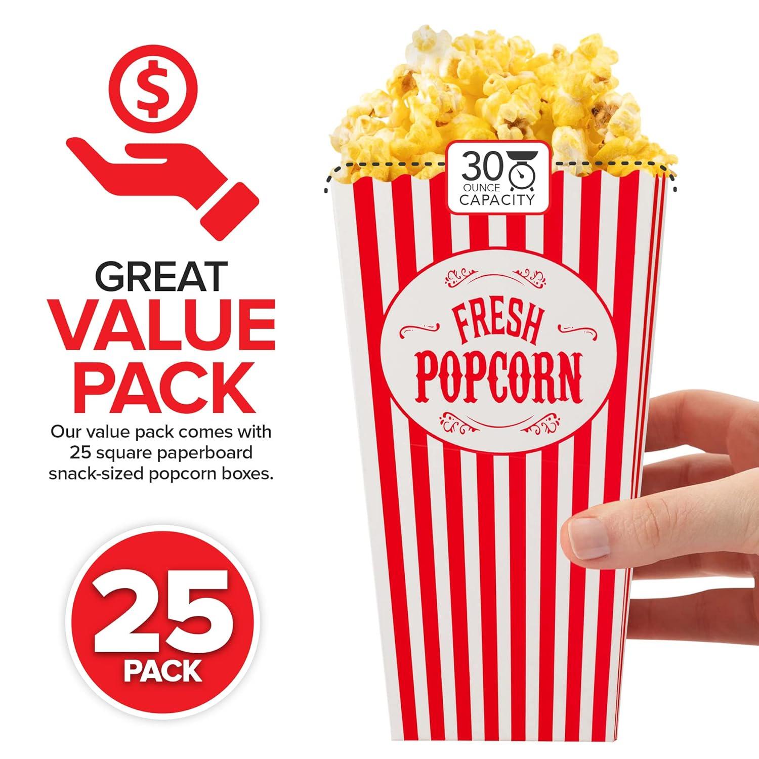 imageStock Your Home 50 Pack Movie Theater Popcorn Boxes Disposable Red amp White Striped 46 oz Capacity Vintage Snack Box Concession and Carnival Party Supplies Individual Popcorn Bucket Containers25