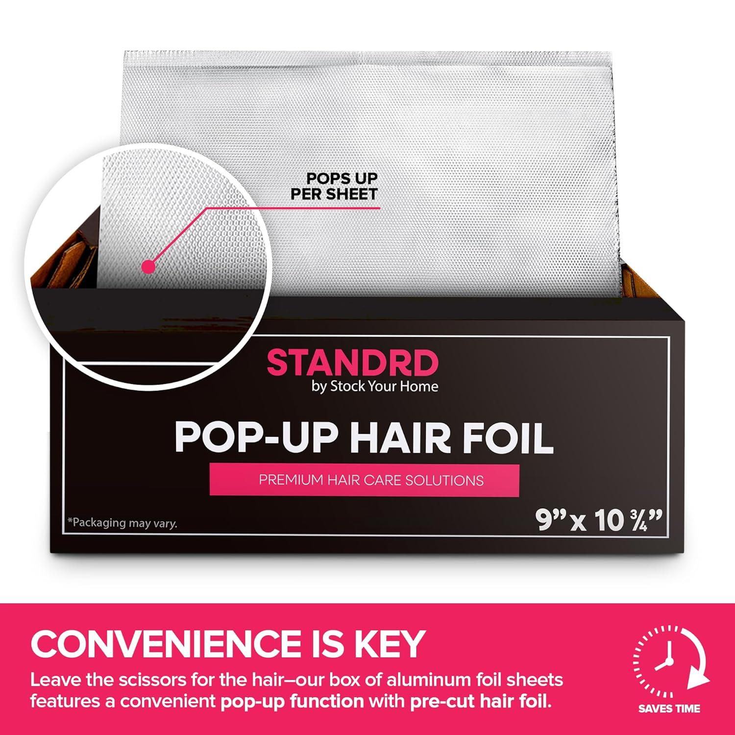imageStock Your Home 500 Count Aluminum Foil for Hair Highlighting 9 Pop Up Foil Sheets for Salon or Home Use Embossed Disposable Hair Foils for Highlighting Coloring Hair Wide Foil for Hair Stylist1 Fl Oz Pack of 500