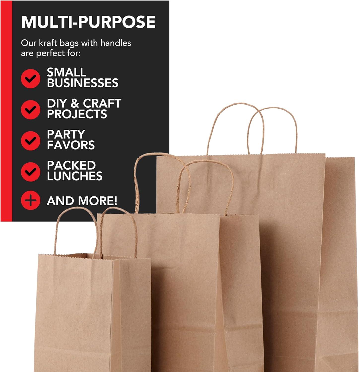 imageStock Your Home 52 lb Kraft Brown Paper Bags 100 Count Bulk Large Grocery Bags for ShoppingVariety Pack