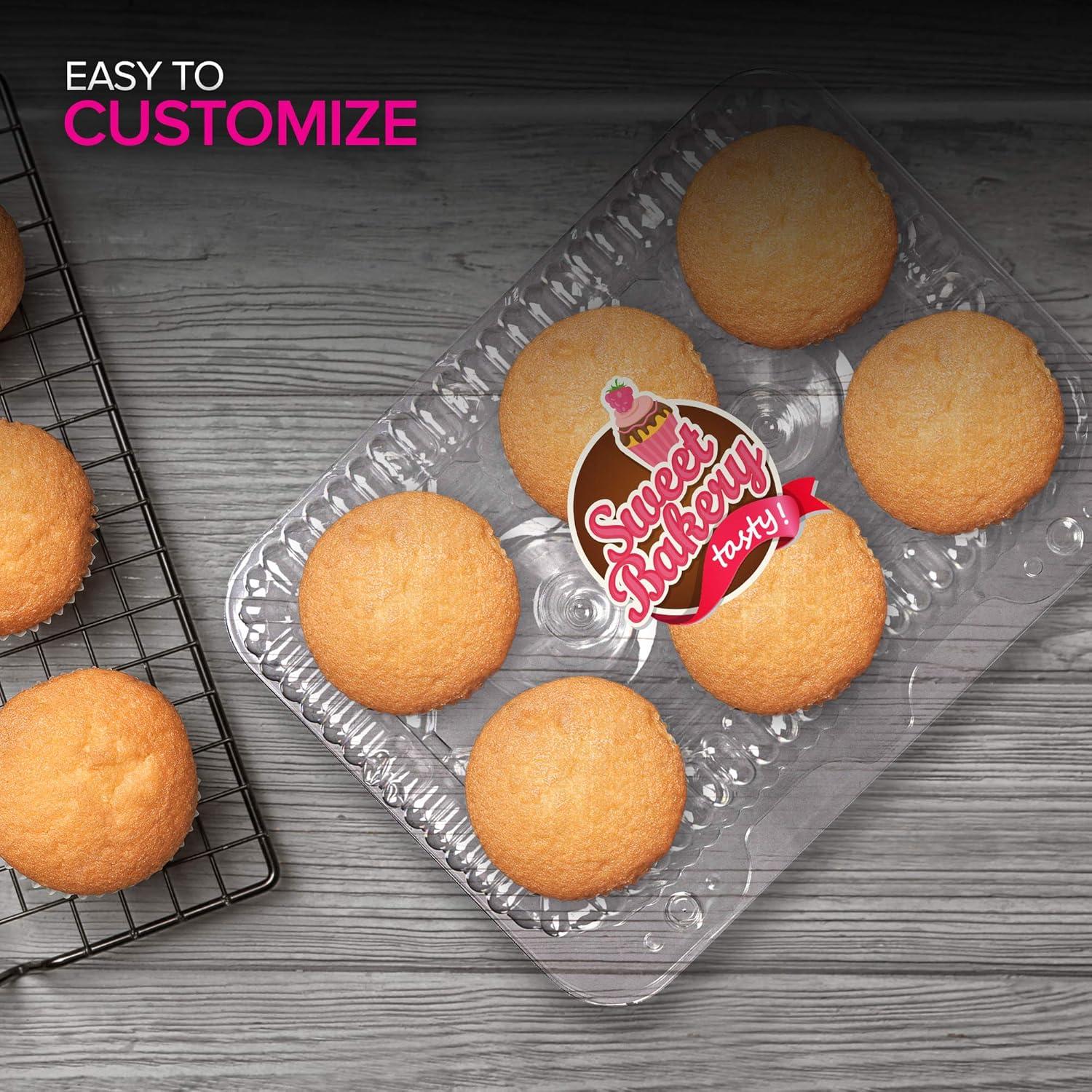 imageStock Your Home 6Compartment Plastic Cupcake Containers Disposable 40 Count Clear Container with Connected Dome Lid BPA Free For Standard Sized Cupcakes6 Compartment 40 Count