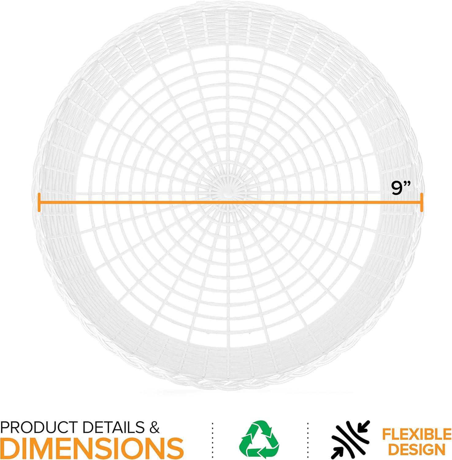 imageStock Your Home 9 Paper Plate Holder in White 12 Count Paper Plate Holders Plastic Heavy Duty Plastic Paper Plate Holder Woven Paper Plate Holder Paper Plate Holders ReusableWhite