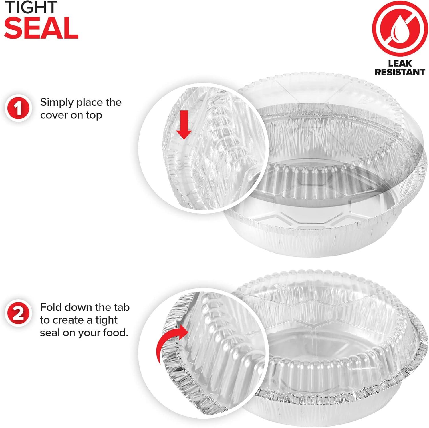 imageStock Your Home 9 Round Aluminum Foil Pans with Lids 40 Pack Pie Tins Disposable 9 Inch with Lid ToGo Containers for Pies Cheesecake Cinnamon Rolls Flan 2 Deep Dish Cake Pan for HolidaysPlastic Lids
