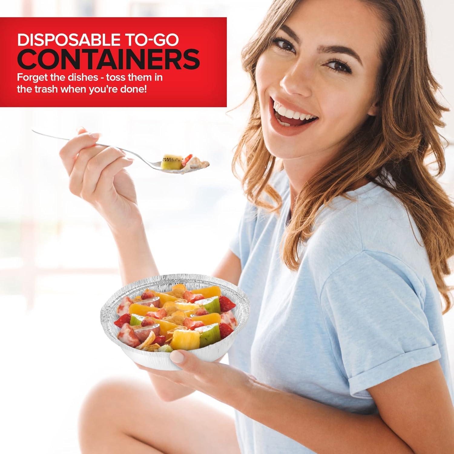 imageStock Your Home 9 Round Aluminum Foil Pans with Lids 40 Pack Pie Tins Disposable 9 Inch with Lid ToGo Containers for Pies Cheesecake Cinnamon Rolls Flan 2 Deep Dish Cake Pan for HolidaysPlastic Lids