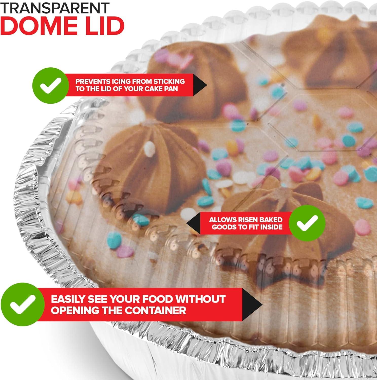 imageStock Your Home 9 Round Aluminum Foil Pans with Lids 40 Pack Pie Tins Disposable 9 Inch with Lid ToGo Containers for Pies Cheesecake Cinnamon Rolls Flan 2 Deep Dish Cake Pan for HolidaysPlastic Lids