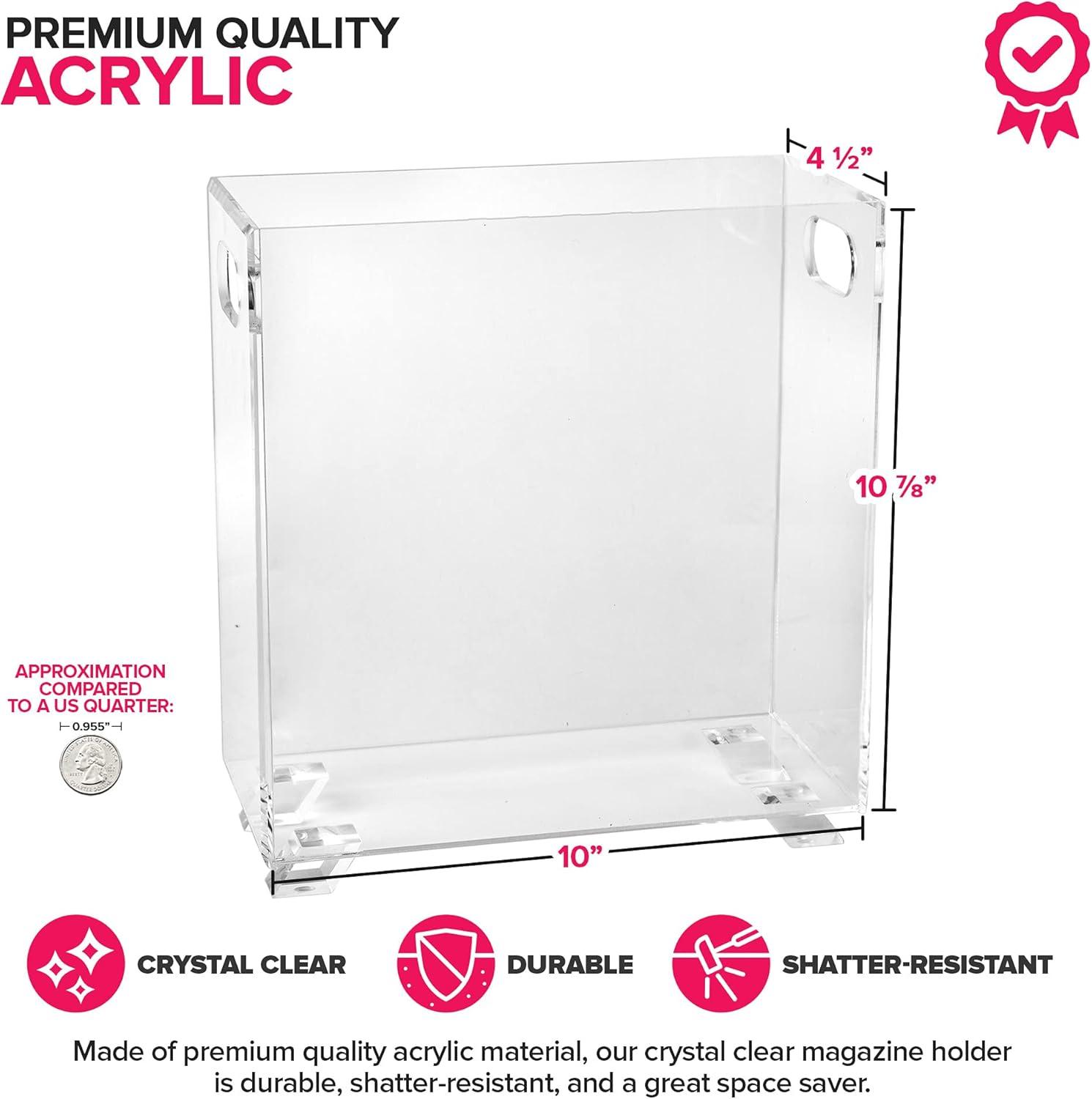 imageStock Your Home Acrylic Magazine Holder Crystal Clear Holder Shatterproof Open Top Space Saver For Magazines Publications Office Desk Reception Waiting Room