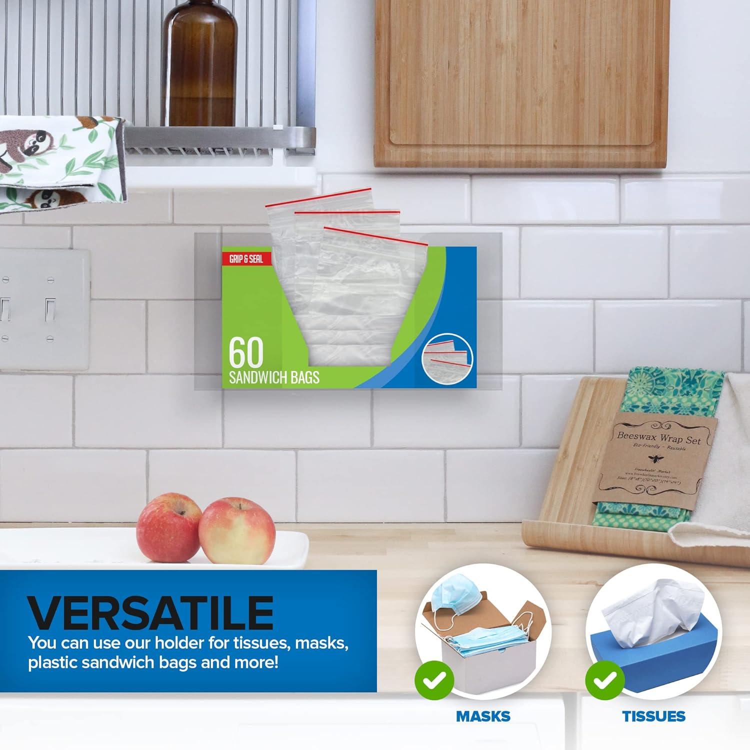 imageStock Your Home Acrylic Single Gloves Dispenser Tissue Box Shelf Glove Holder Wall Mount for Kitchen Cleaning Closet Lab Exam OfficeSingle Stack