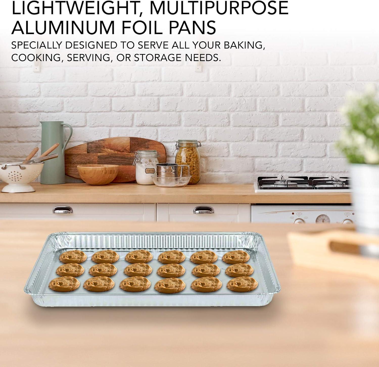 imageStock Your Home Aluminum Pans 15 Pack Disposable Aluminum Foil Trays Reusable Nonstick Baking Sheets 16 Inch x 11 Inch15 Pack