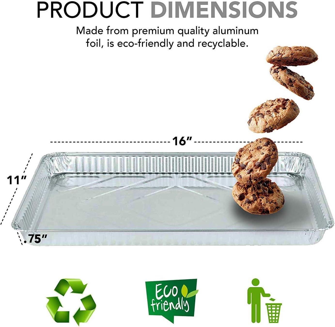 imageStock Your Home Aluminum Pans 15 Pack Disposable Aluminum Foil Trays Reusable Nonstick Baking Sheets 16 Inch x 11 Inch15 Pack