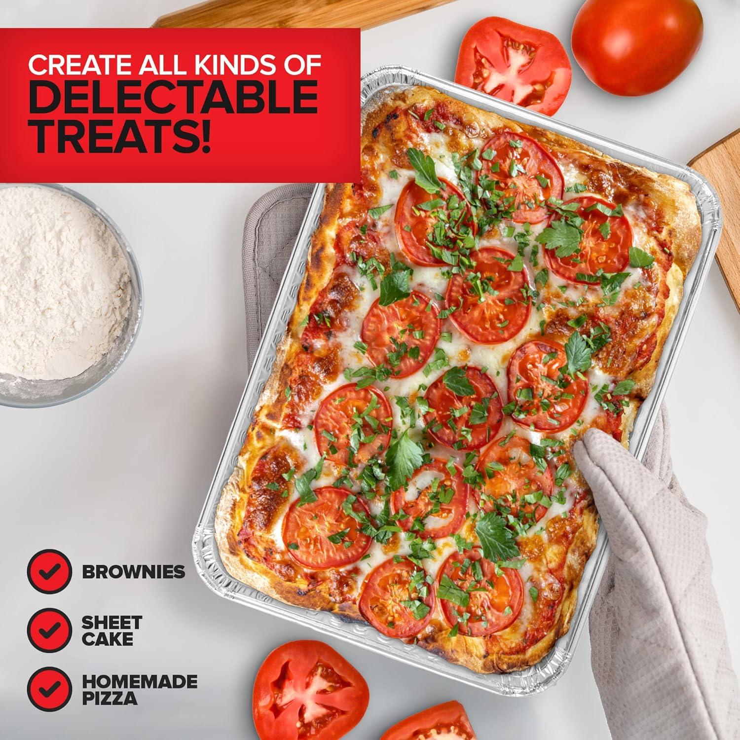 imageStock Your Home Aluminum Pans 15 Pack Disposable Aluminum Foil Trays Reusable Nonstick Baking Sheets 16 Inch x 11 Inch30 Pack