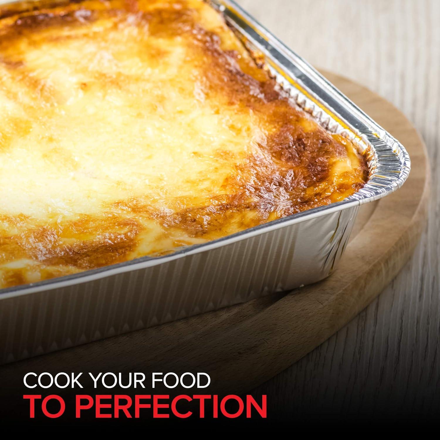 imageStock Your Home Aluminum Pans 8x8 Disposable Foil Pans 20 Pack 8 Inch Square Pans Tin Foil Pans Great for Cooking Heating Storing Prepping FoodPans WLids