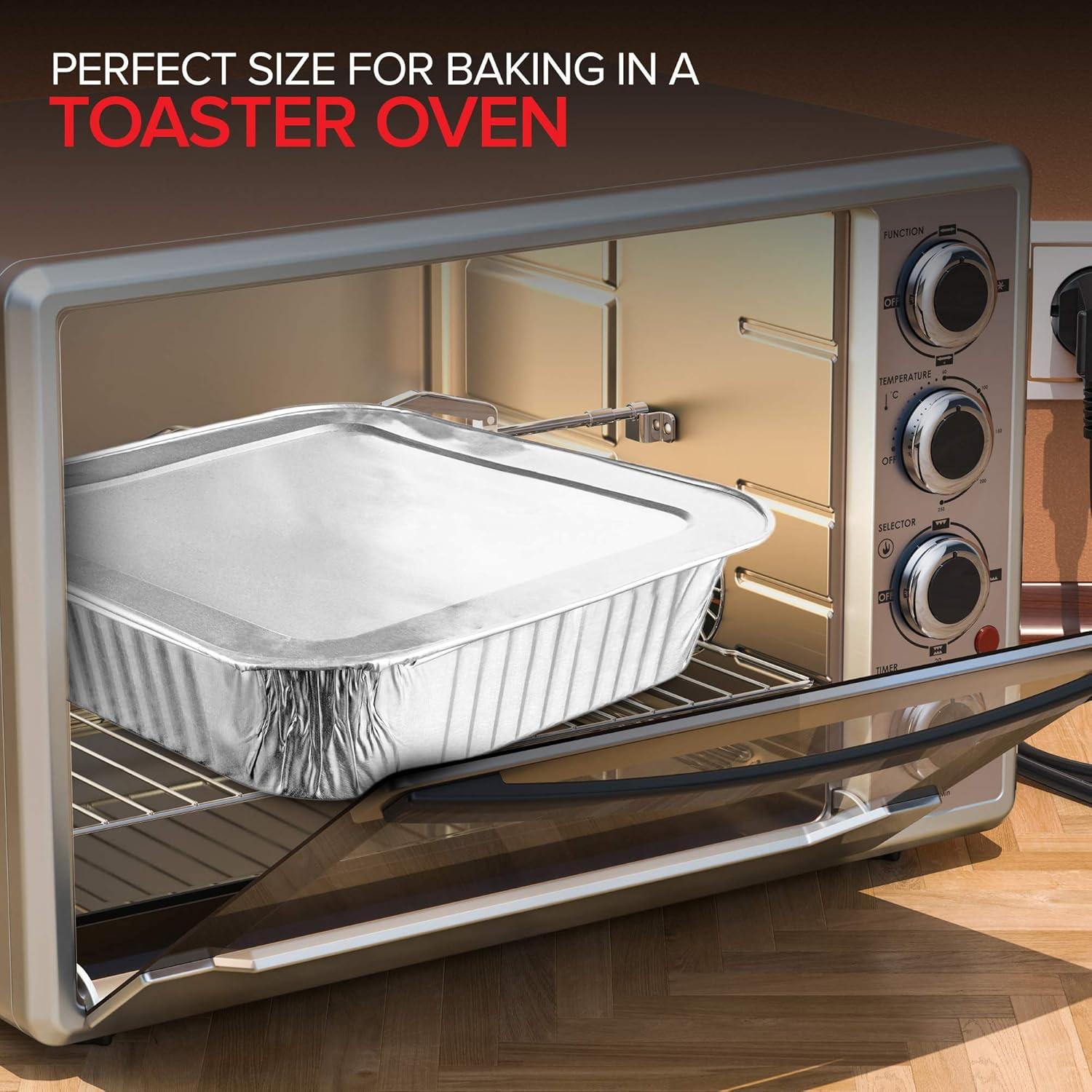 imageStock Your Home Aluminum Pans 8x8 Disposable Foil Pans 20 Pack 8 Inch Square Pans Tin Foil Pans Great for Cooking Heating Storing Prepping FoodPans WLids