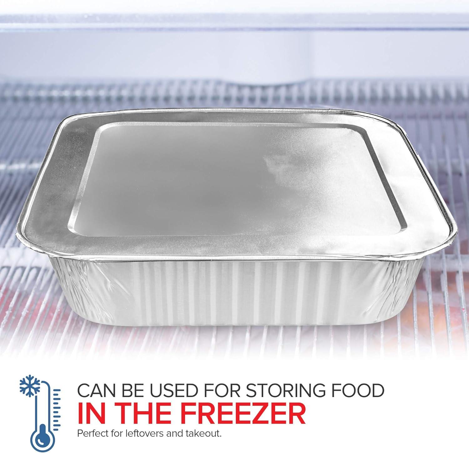 imageStock Your Home Aluminum Pans 8x8 Disposable Foil Pans 20 Pack 8 Inch Square Pans Tin Foil Pans Great for Cooking Heating Storing Prepping FoodPans WLids