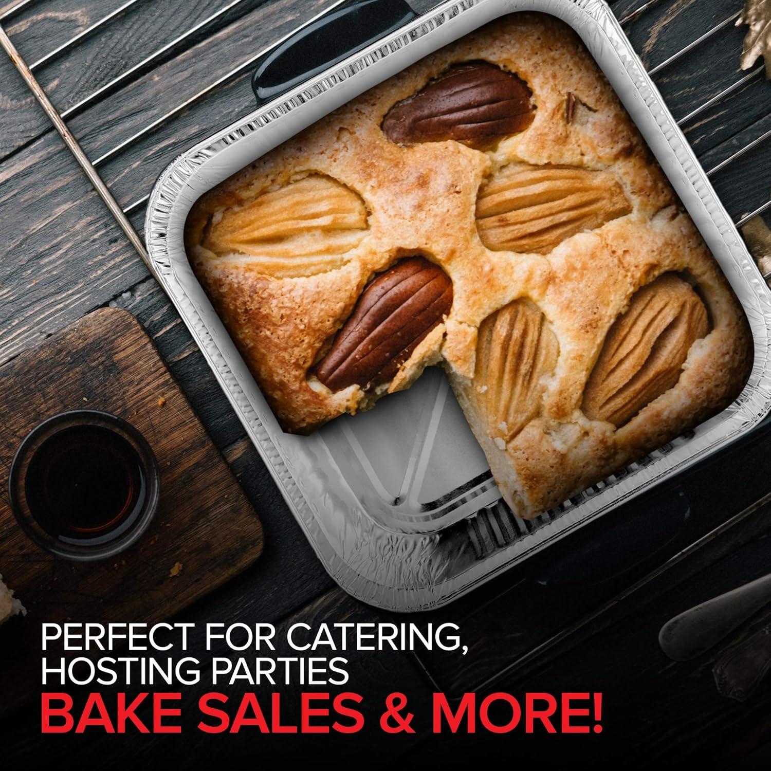imageStock Your Home Aluminum Pans 8x8 Disposable Foil Pans 20 Pack 8 Inch Square Pans Tin Foil Pans Great for Cooking Heating Storing Prepping FoodPans