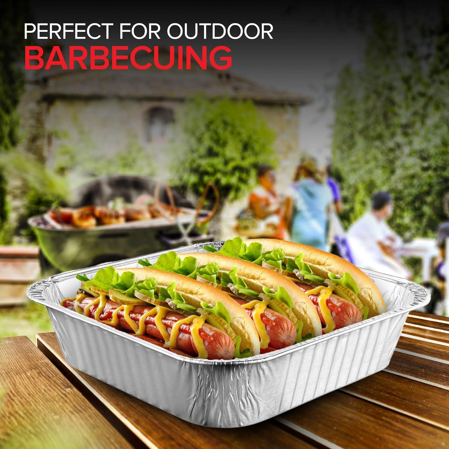 imageStock Your Home Aluminum Pans 8x8 Disposable Foil Pans 20 Pack 8 Inch Square Pans Tin Foil Pans Great for Cooking Heating Storing Prepping FoodPans